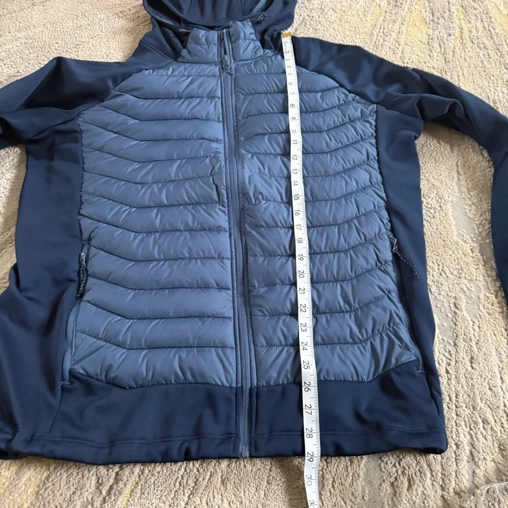 Columbia coat White Out Omni Heat 2 Tone Blue Hybrid  Hooded Jacket XL
